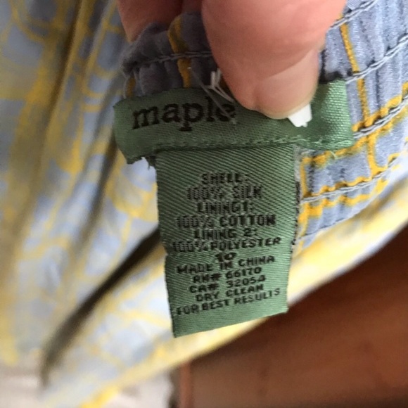 Quilted 100% Silk Maxi Dress Maple Anthropologie - Picture 6 of 8